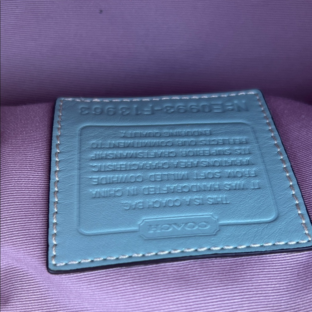 Coach Light Blue Pebbled Leather Satchel - Picture 3 of 9